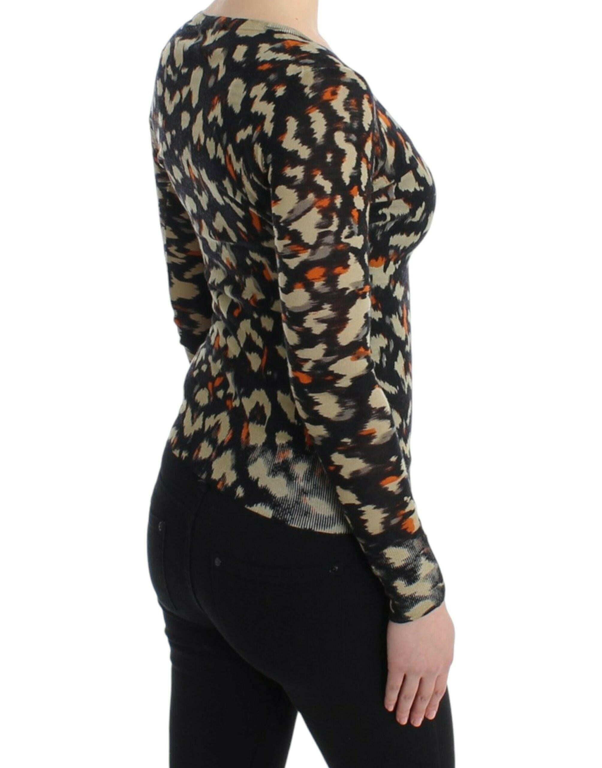 Cavalli Multicolor v-neck wool jumper -   -  Cavalli.