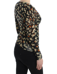 Cavalli Multicolor v-neck wool jumper -   -  Cavalli.