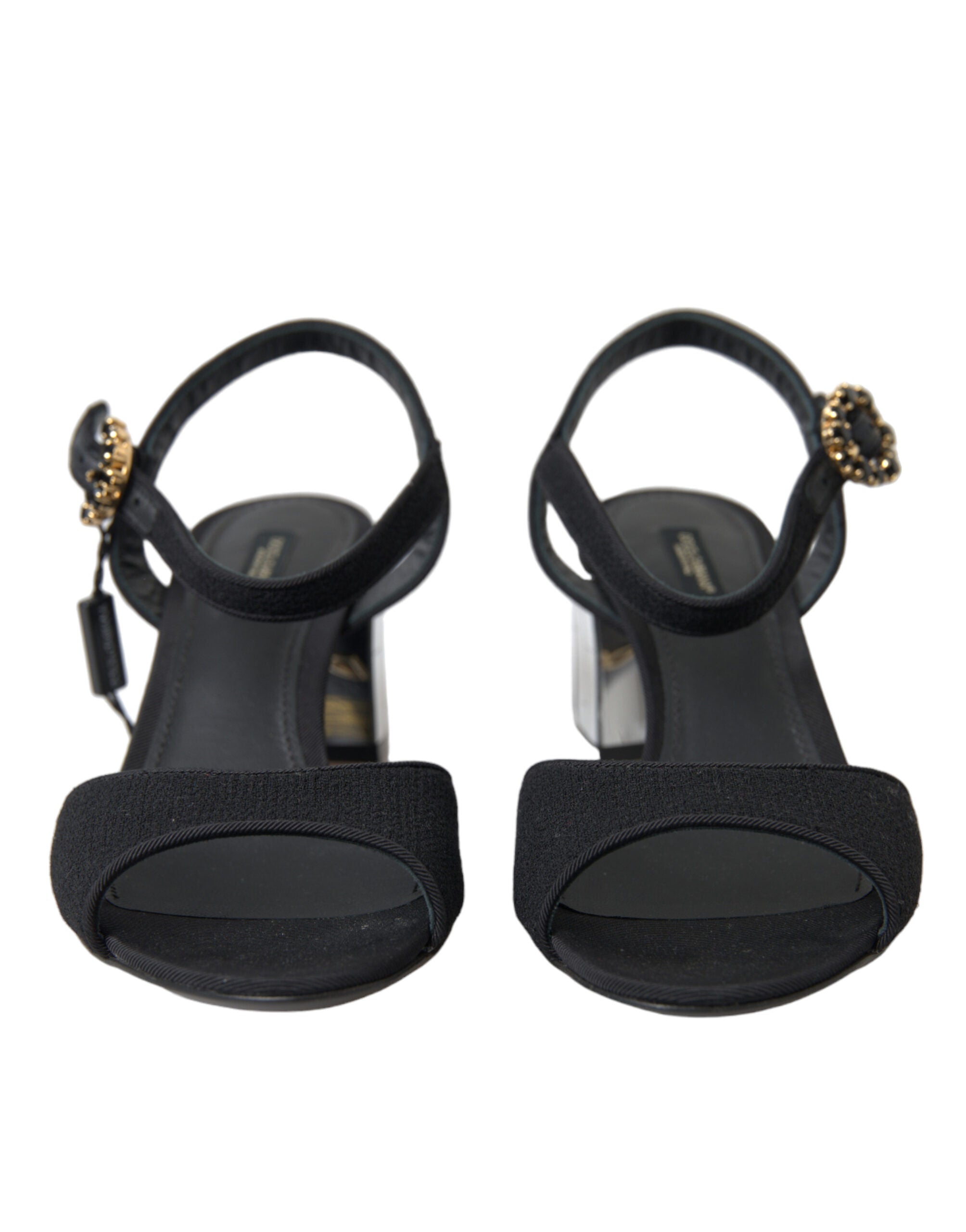 Dolce & Gabbana Black Crystals Ankle Strap Sandals Shoes -   -  Dolce & Gabbana.