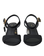 Dolce & Gabbana Black Crystals Ankle Strap Sandals Shoes -   -  Dolce & Gabbana.