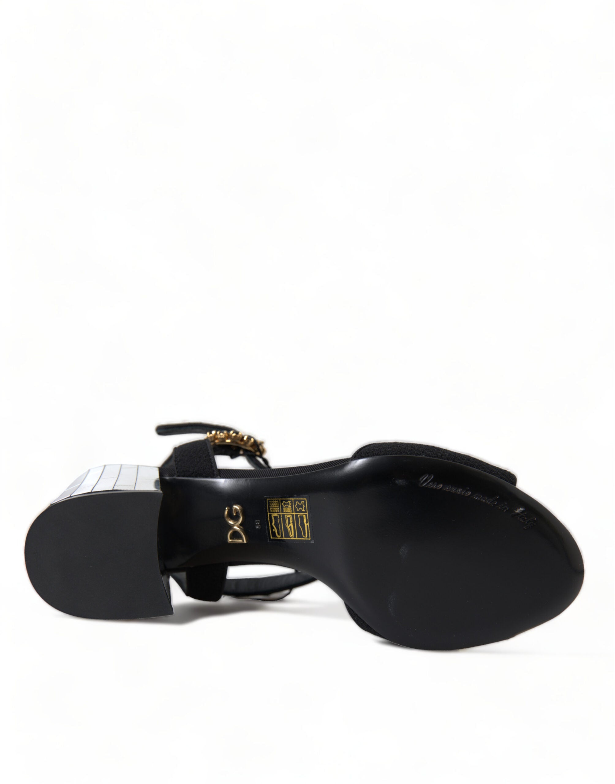 Dolce & Gabbana Black Crystals Ankle Strap Sandals Shoes -   -  Dolce & Gabbana.