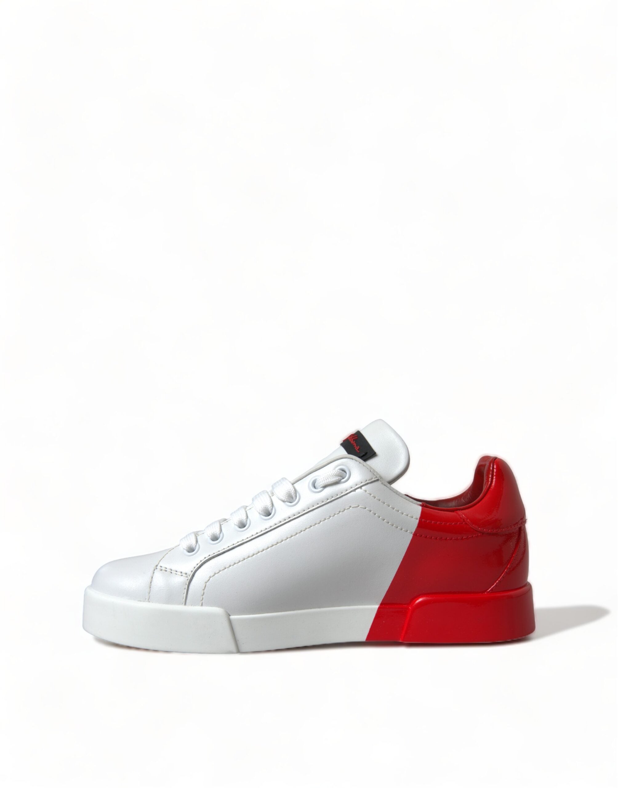 Dolce & Gabbana White Red Lace Up Womens Low Top Sneakers Shoes -   -  Dolce & Gabbana.