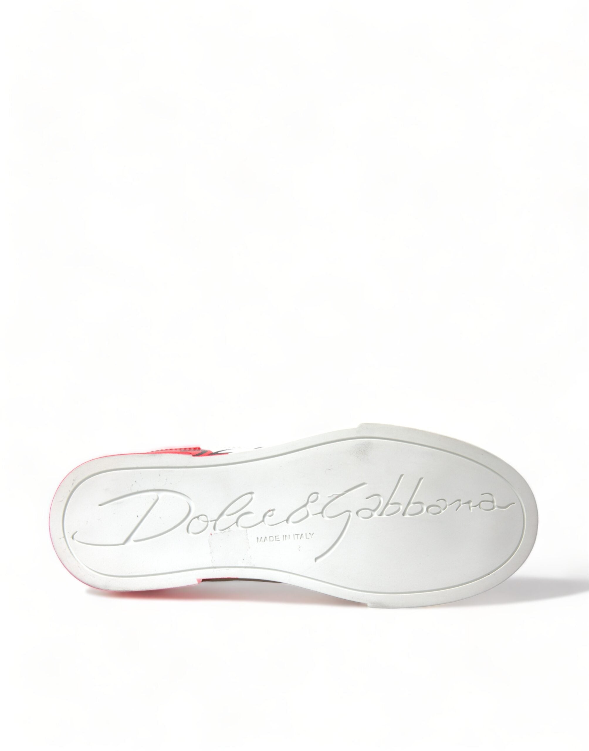 Dolce & Gabbana White Red Lace Up Womens Low Top Sneakers Shoes -   -  Dolce & Gabbana.