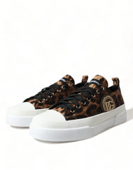 Dolce & Gabbana Brown Leopard Canvas Sneakers Shoes -   -  Dolce & Gabbana.