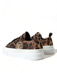 Dolce & Gabbana Brown Leopard Canvas Sneakers Shoes -   -  Dolce & Gabbana.