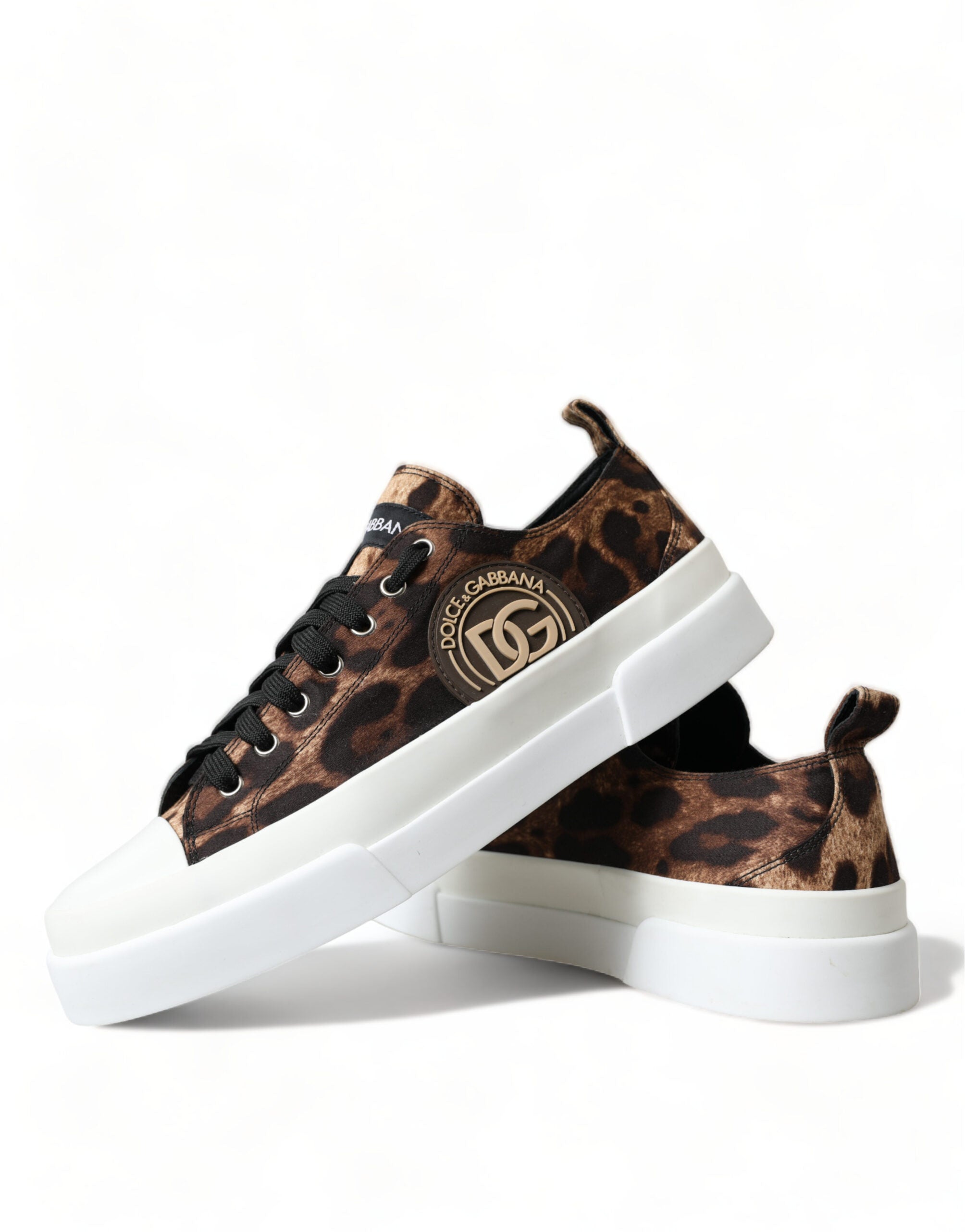 Dolce & Gabbana Brown Leopard Canvas Sneakers Shoes -   -  Dolce & Gabbana.
