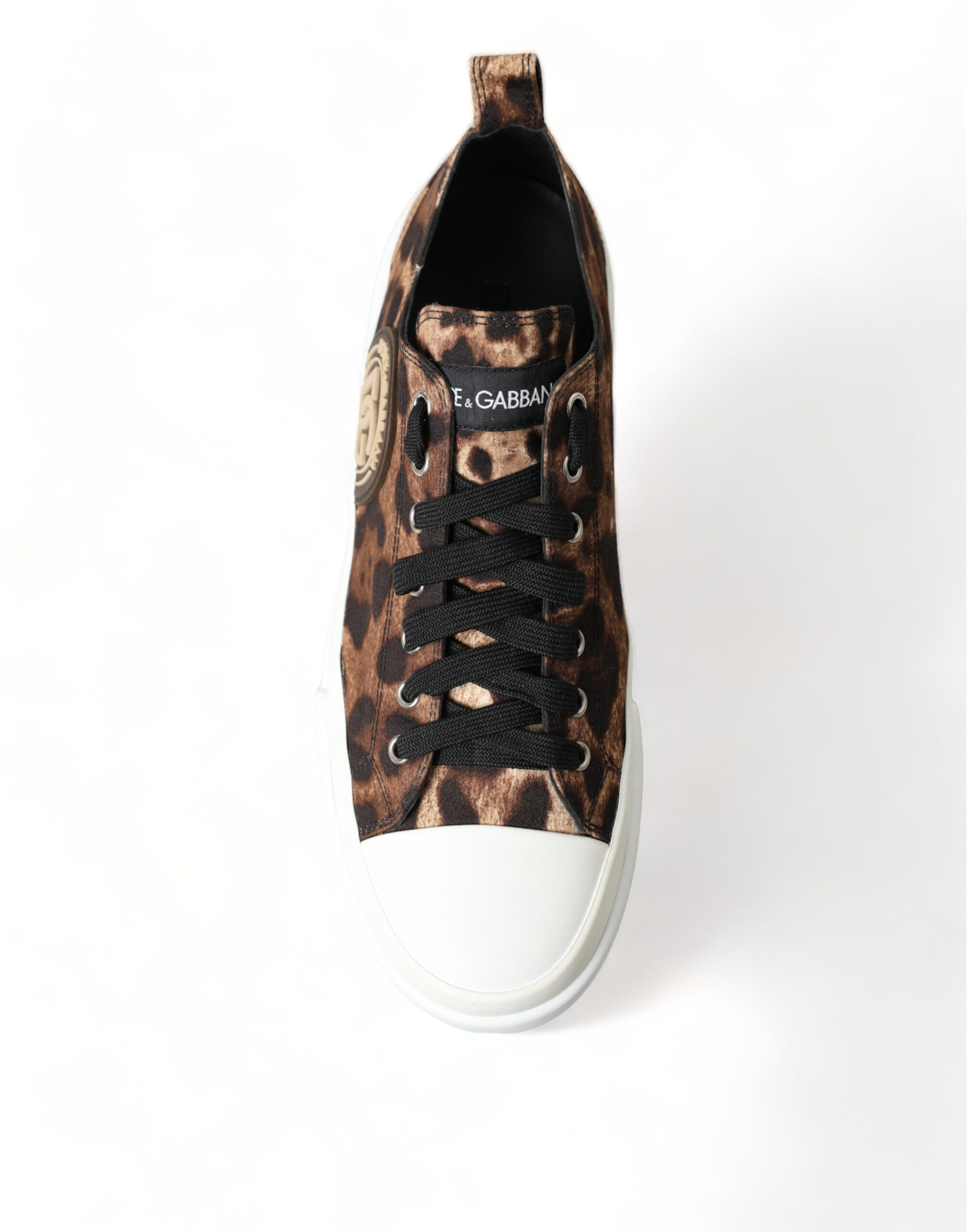 Dolce & Gabbana Brown Leopard Canvas Sneakers Shoes -   -  Dolce & Gabbana.
