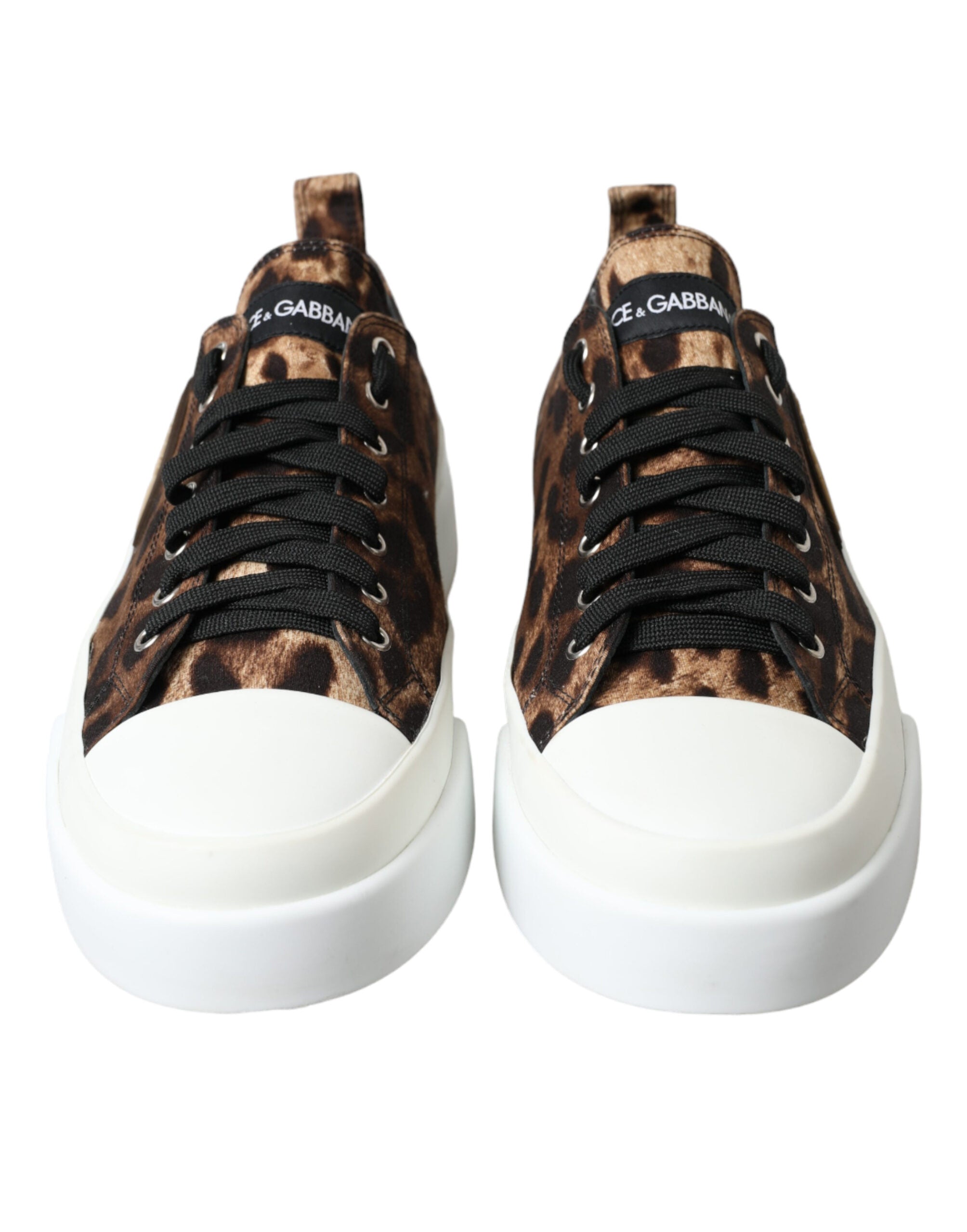 Dolce & Gabbana Brown Leopard Canvas Sneakers Shoes -   -  Dolce & Gabbana.