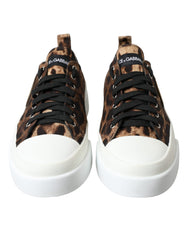 Dolce & Gabbana Brown Leopard Canvas Sneakers Shoes -   -  Dolce & Gabbana.