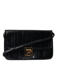 Dolce & Gabbana Black Eelskin Leather Shoulder Document Organizer Bag -  Luxury Shoulder Bag for Women -  Dolce & Gabbana.