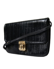 Dolce & Gabbana Black Eelskin Leather Shoulder Document Organizer Bag -  Luxury Shoulder Bag for Women -  Dolce & Gabbana.