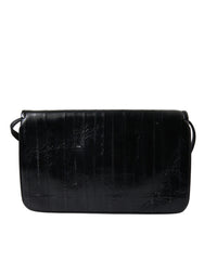 Dolce & Gabbana Black Eelskin Leather Shoulder Document Organizer Bag -  Luxury Shoulder Bag for Women -  Dolce & Gabbana.