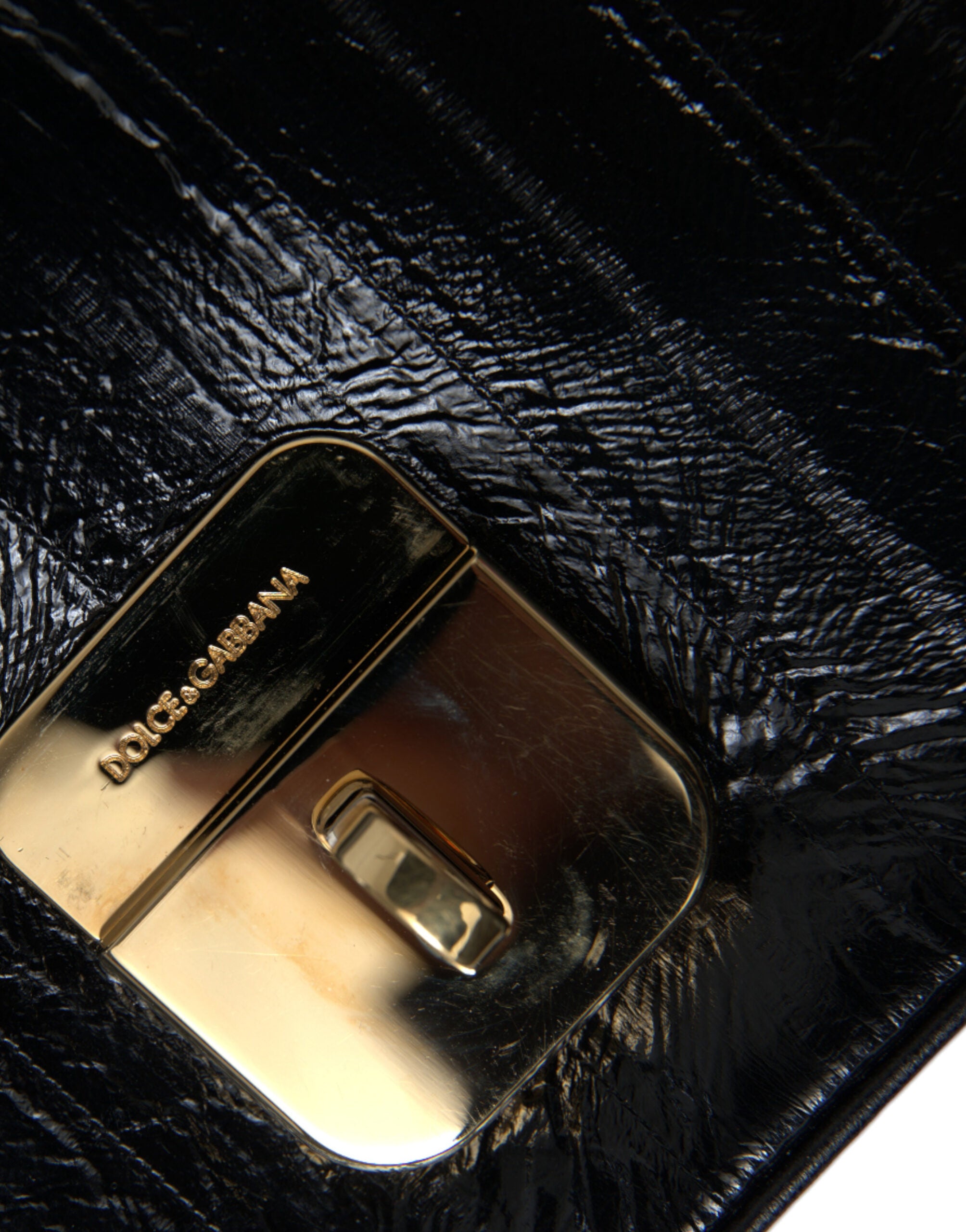 Dolce & Gabbana Black Eelskin Leather Shoulder Document Organizer Bag -  Luxury Shoulder Bag for Women -  Dolce & Gabbana.