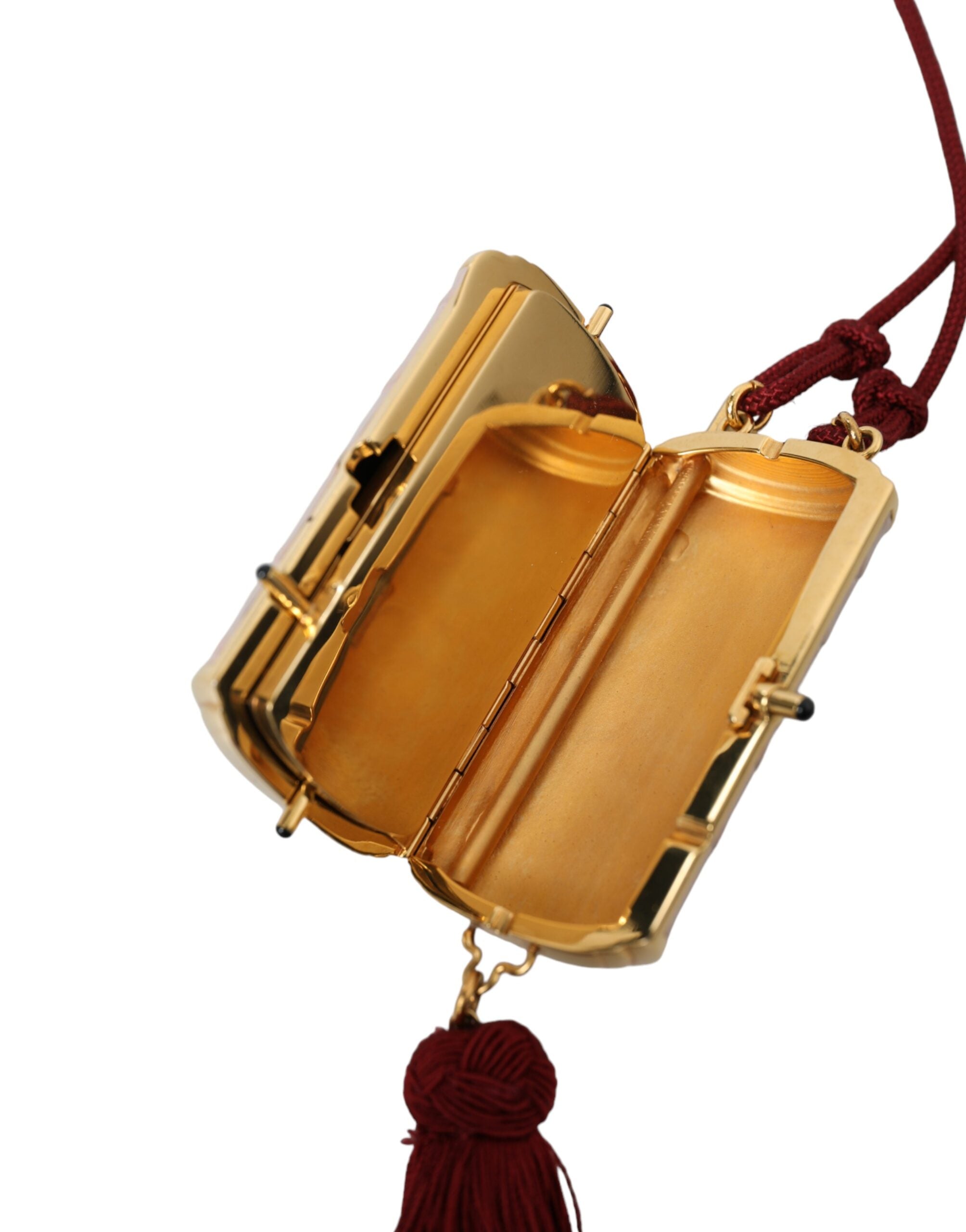 Dolce & Gabbana Pink Exotic Leather Mini Mirror Tassel Makeup Bag -   -  Dolce & Gabbana.