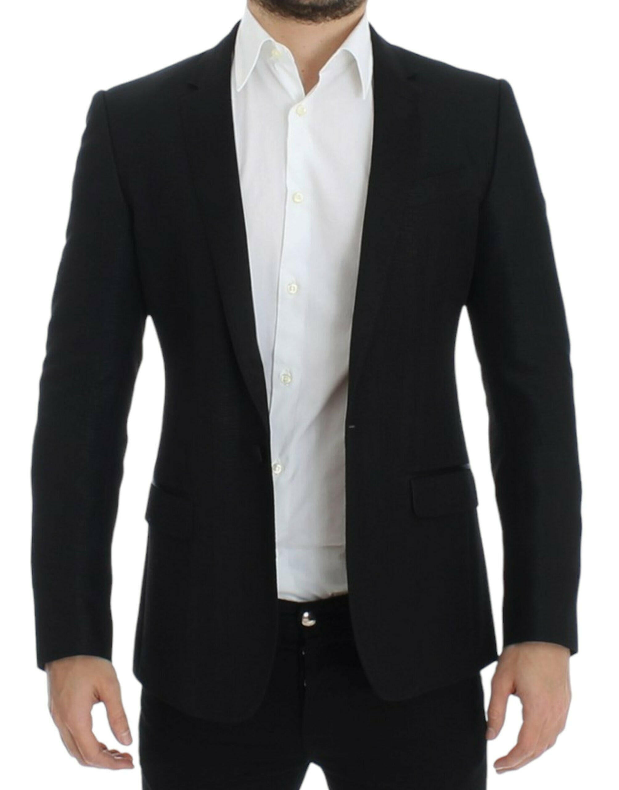 Dolce & Gabbana Black wool MARTINI slim blazer -   -  Dolce & Gabbana.