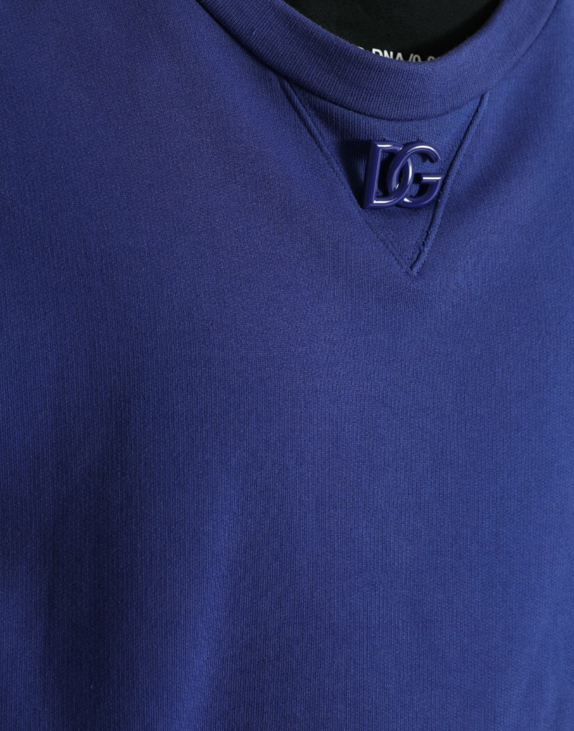Dolce & Gabbana Royal Blue Cotton Crewneck Pullover Sweater -   -  Dolce & Gabbana.