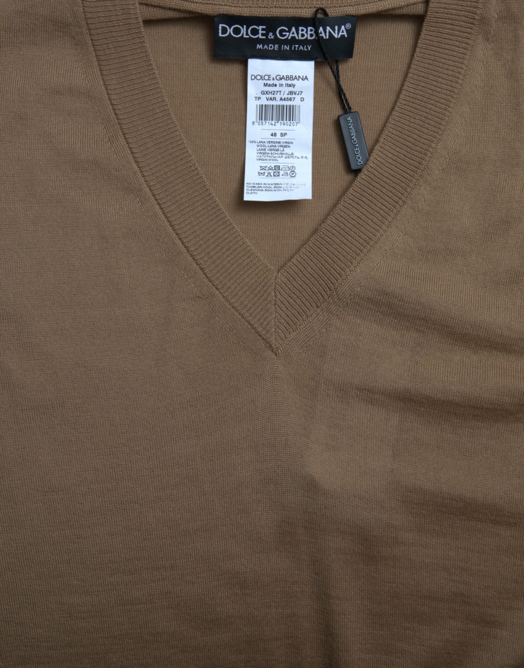 Dolce & Gabbana Brown Wool Sleeveless Pullover Sweater -   -  Dolce & Gabbana.