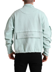 Dolce & Gabbana Mint Green Cotton Pockets Pullover Sweater -   -  Dolce & Gabbana.