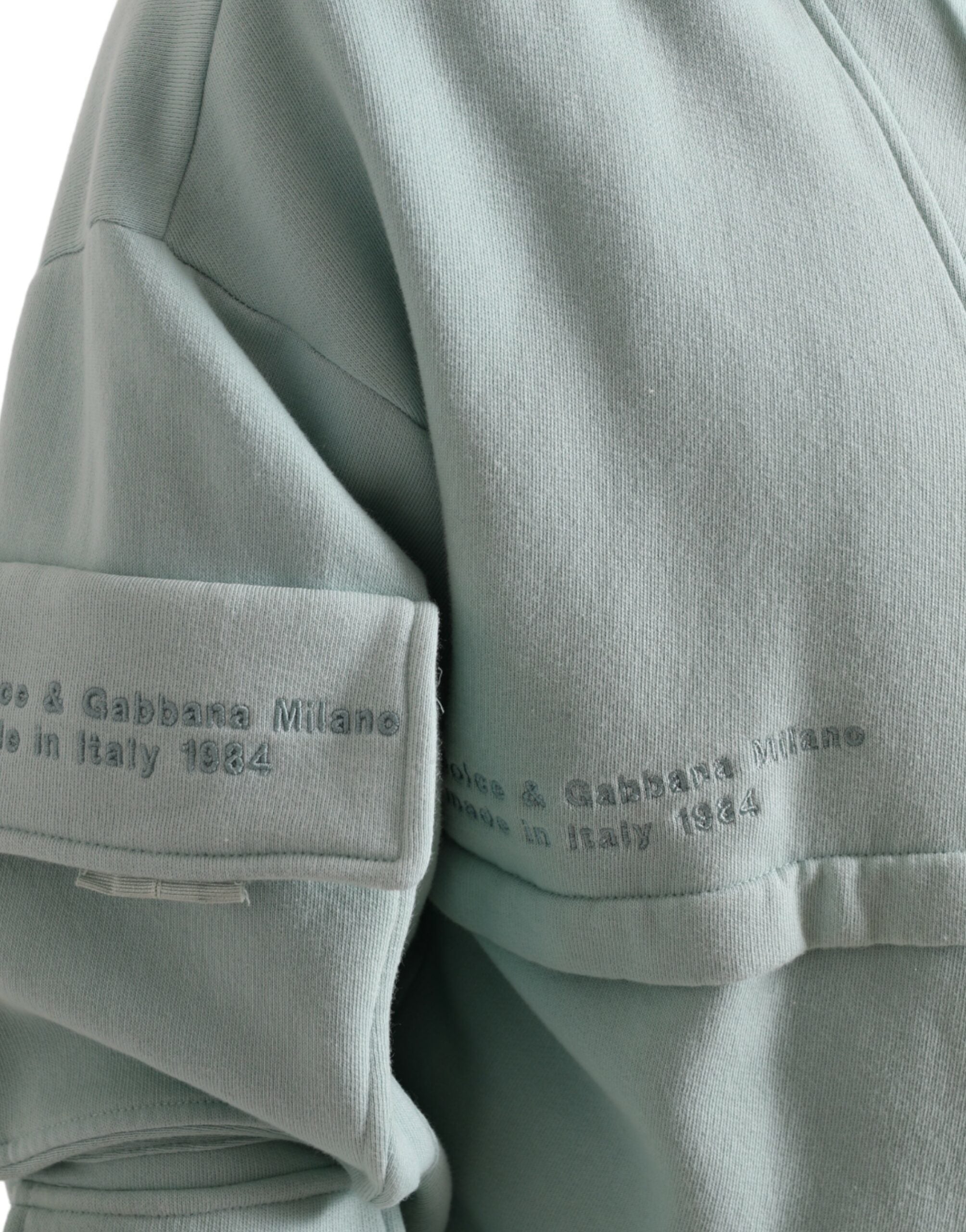 Dolce & Gabbana Mint Green Cotton Pockets Pullover Sweater -   -  Dolce & Gabbana.