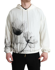 Dolce & Gabbana White Floral Print Hooded Pullover Sweater -   -  Dolce & Gabbana.