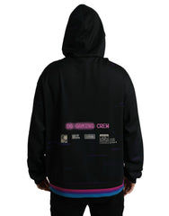 Dolce & Gabbana Black Logo Print Hooded Sweatshirt Sweater -   -  Dolce & Gabbana.