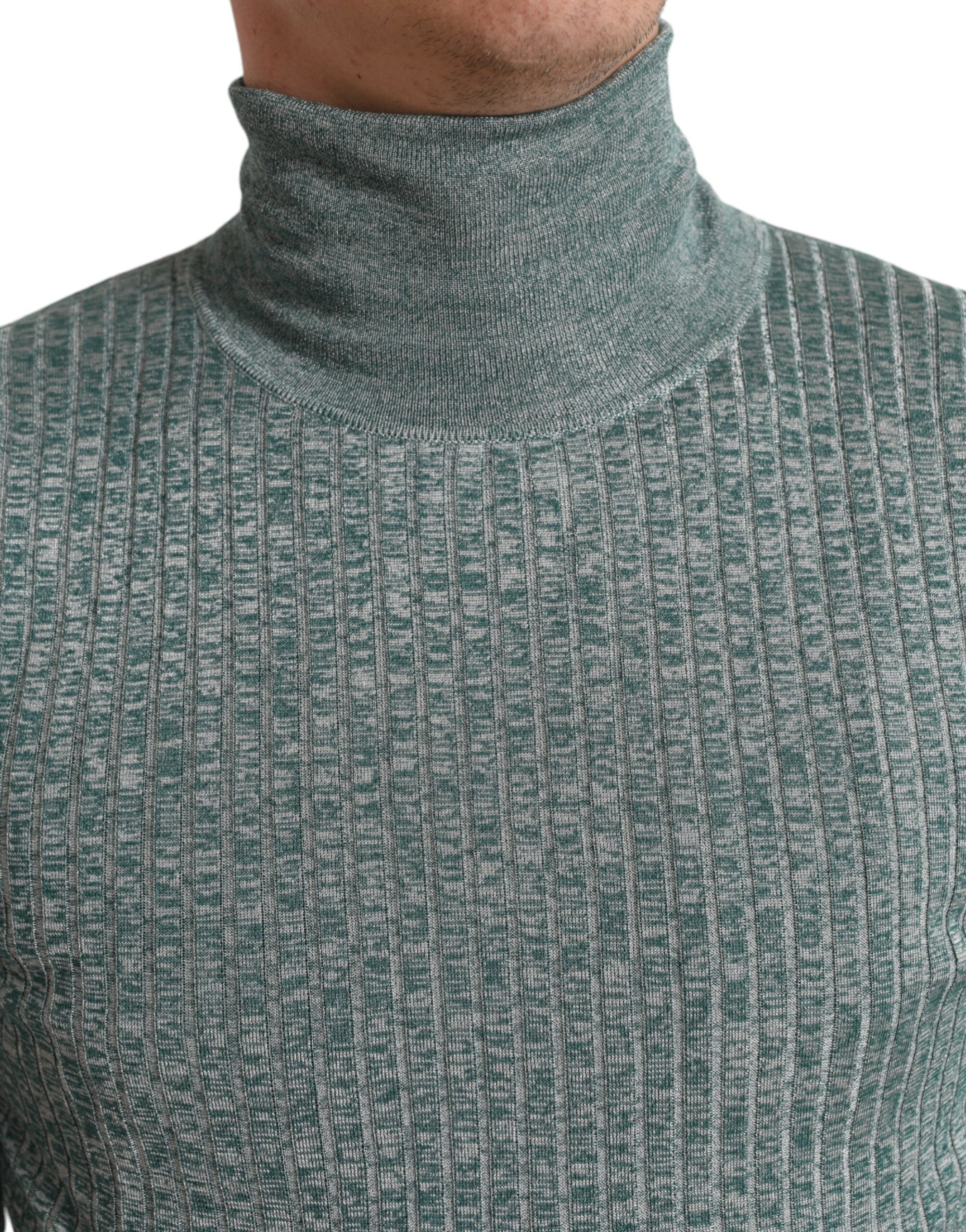 Dolce & Gabbana Green Polyester Turtleneck Pullover Sweater -   -  Dolce & Gabbana.
