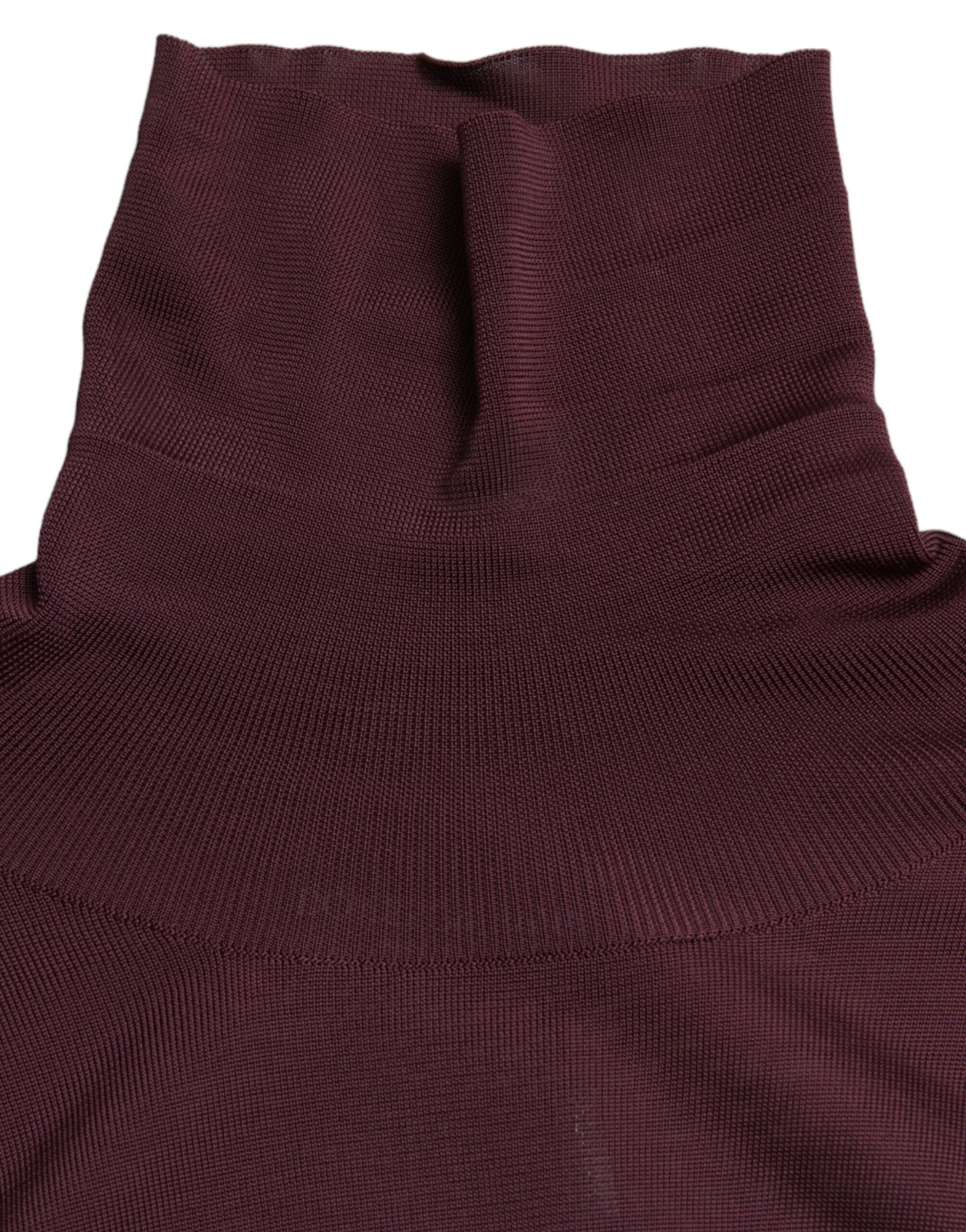 Dolce & Gabbana Maroon Viscose Turtleneck Pullover Sweater -   -  Dolce & Gabbana.