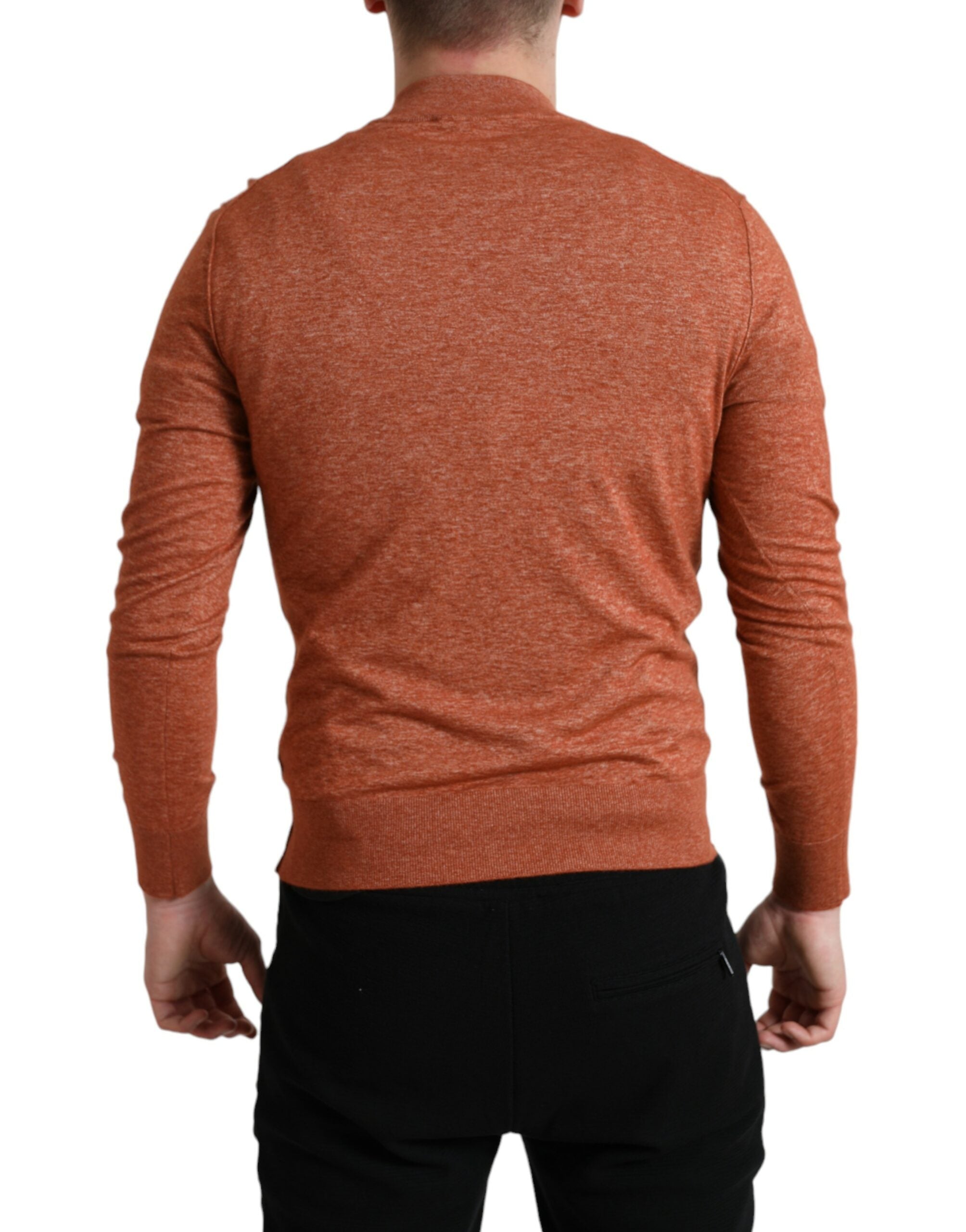 Dolce & Gabbana Orange Cashmere Crew Neck Pullover Sweater -   -  Dolce & Gabbana.