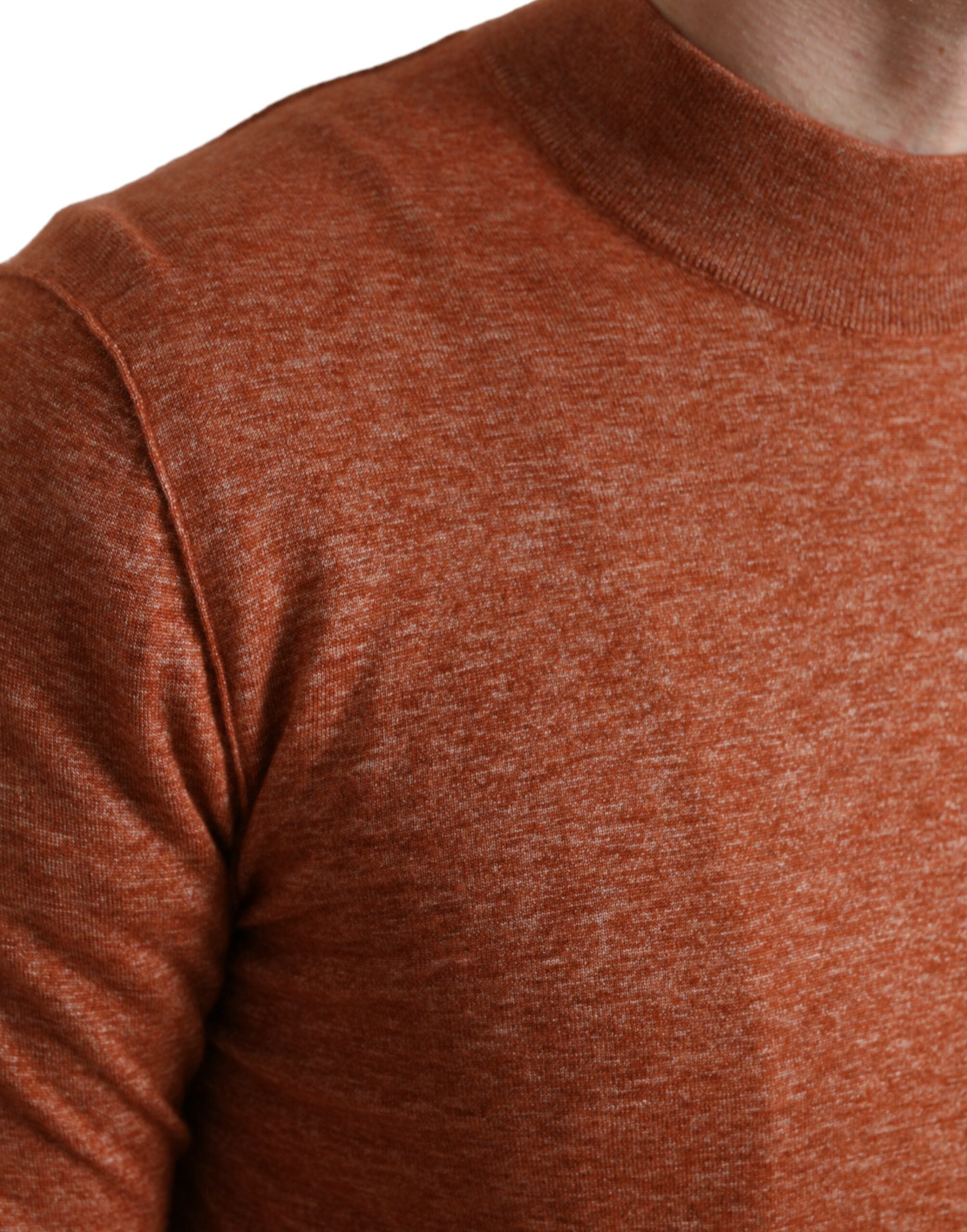Dolce & Gabbana Orange Cashmere Crew Neck Pullover Sweater -   -  Dolce & Gabbana.