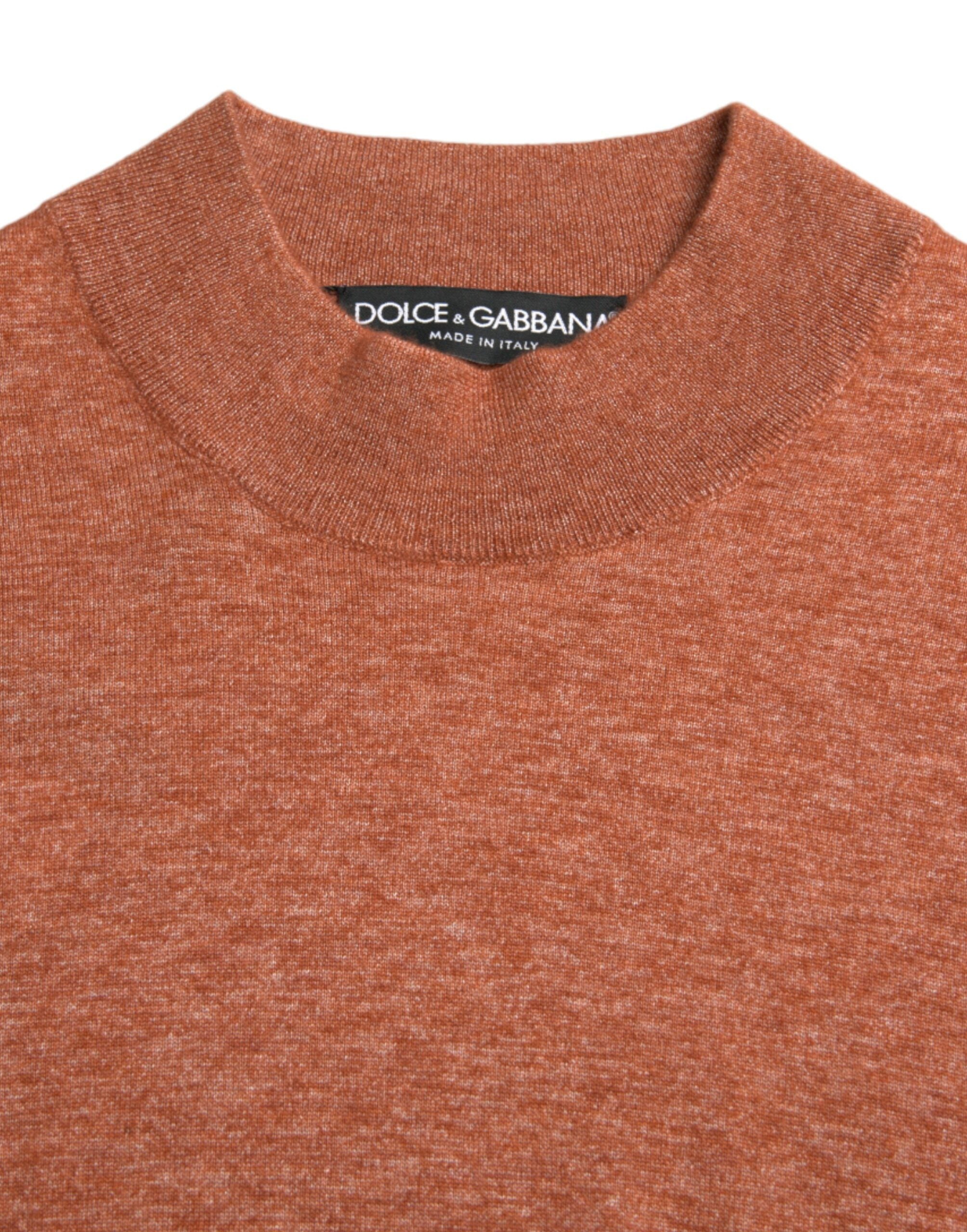 Dolce & Gabbana Orange Cashmere Crew Neck Pullover Sweater -   -  Dolce & Gabbana.