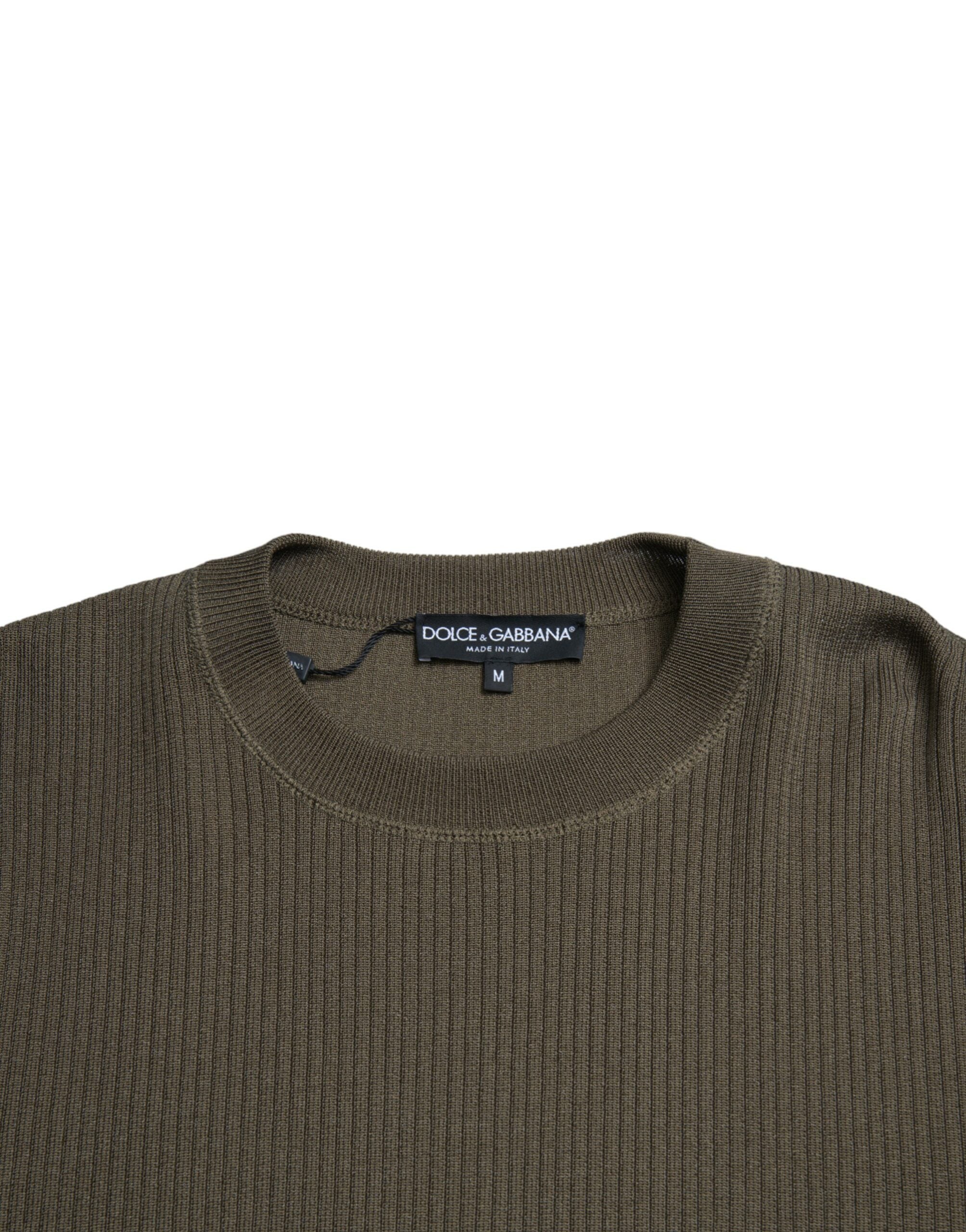 Dolce & Gabbana Green Viscose Crew Neck Men Pullover Sweater -   -  Dolce & Gabbana.