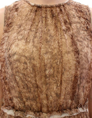 Dolce & Gabbana Brown sleeveless silk dress -   -  Dolce & Gabbana.