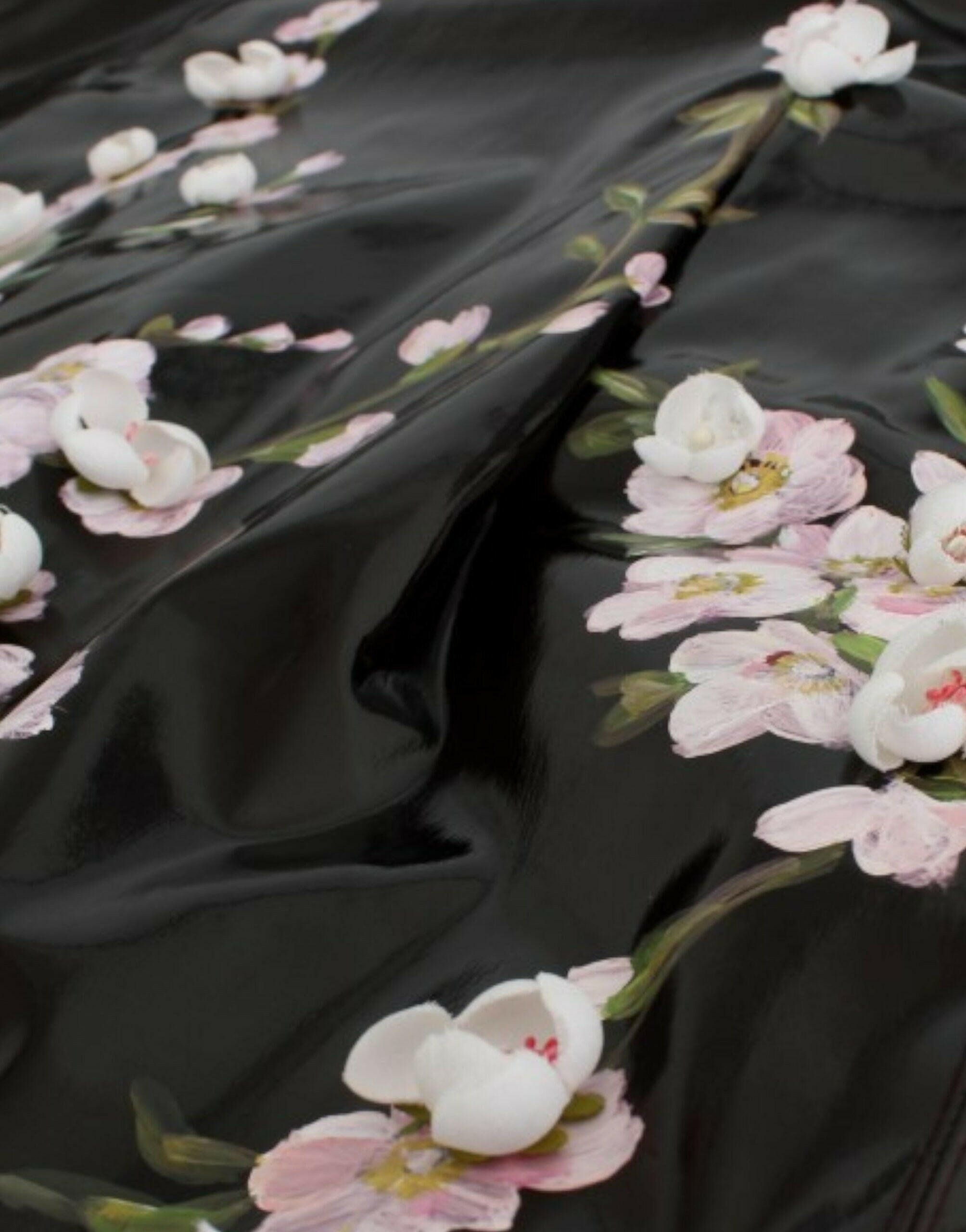 Dolce & Gabbana Black patent floral HANDPAINTED dress -   -  Dolce & Gabbana.