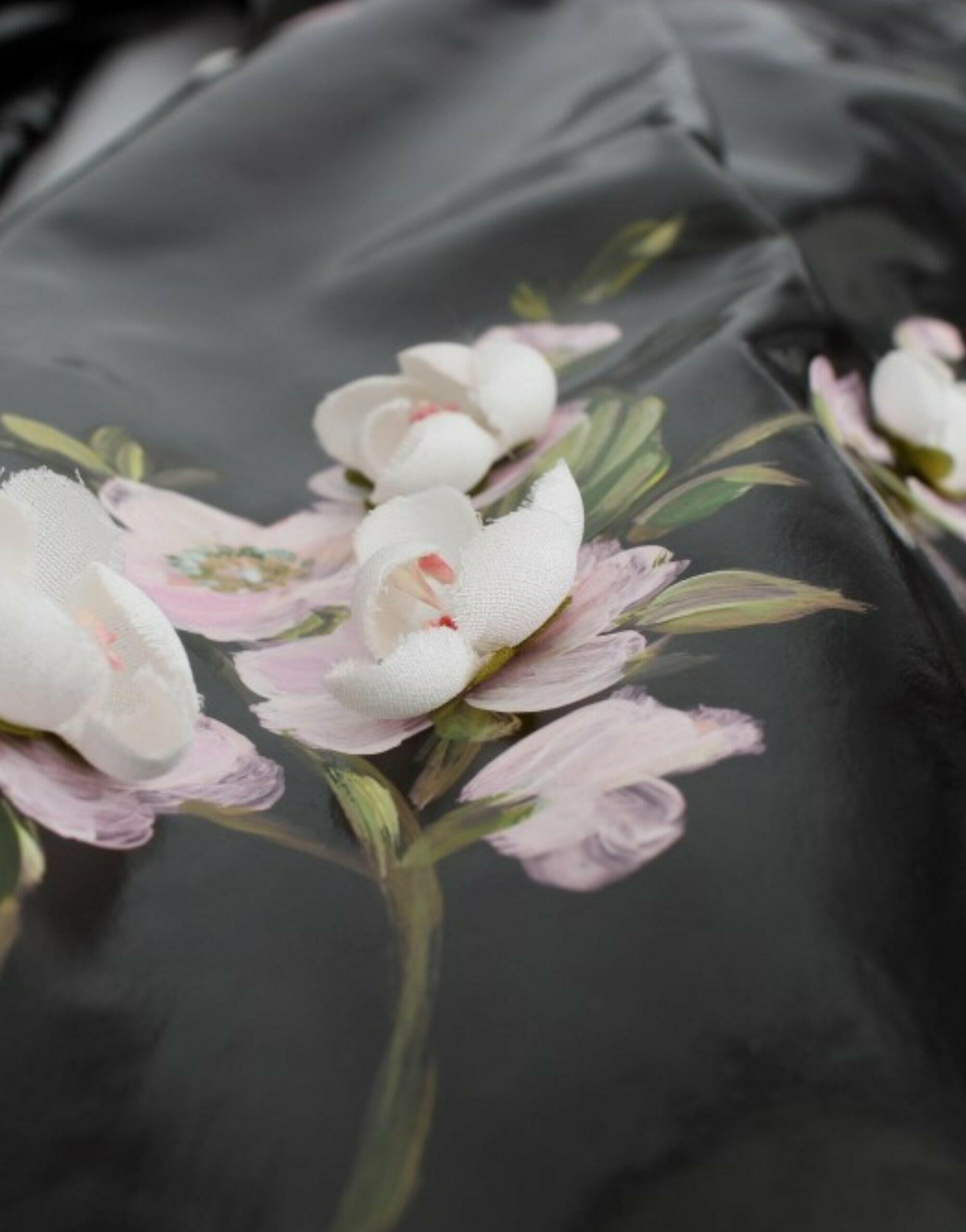 Dolce & Gabbana Black patent floral HANDPAINTED dress -   -  Dolce & Gabbana.