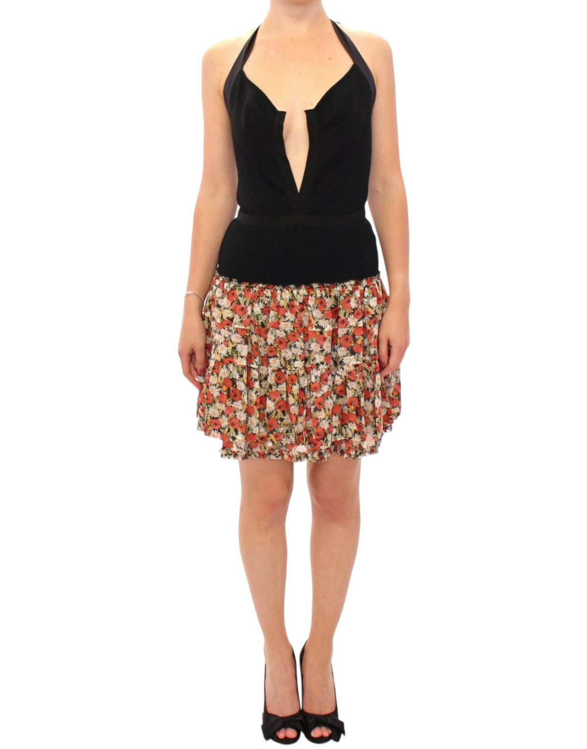 Dolce & Gabbana Multicolor floral bubble halterneck dress -   -  Dolce & Gabbana.
