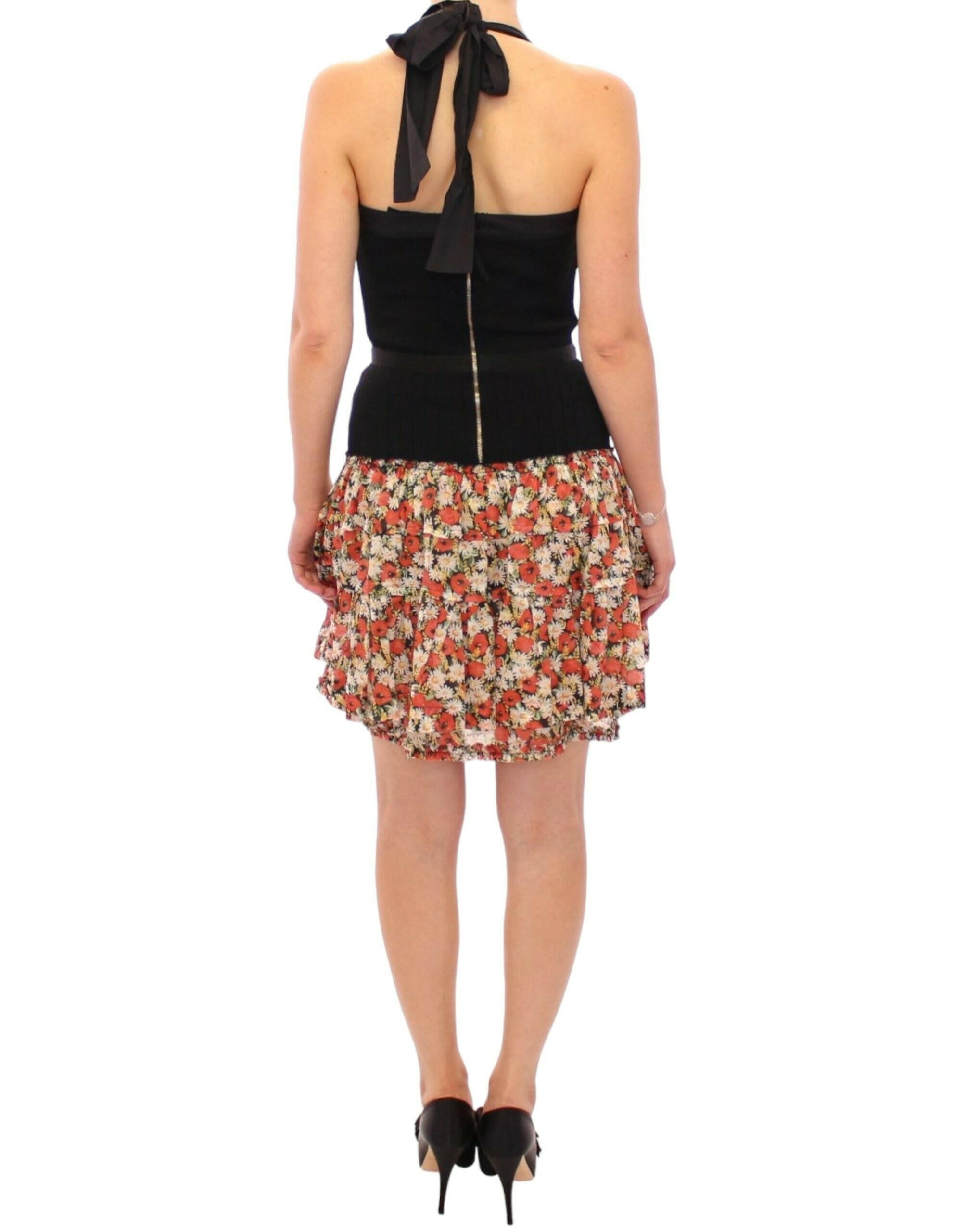 Dolce & Gabbana Multicolor floral bubble halterneck dress -   -  Dolce & Gabbana.