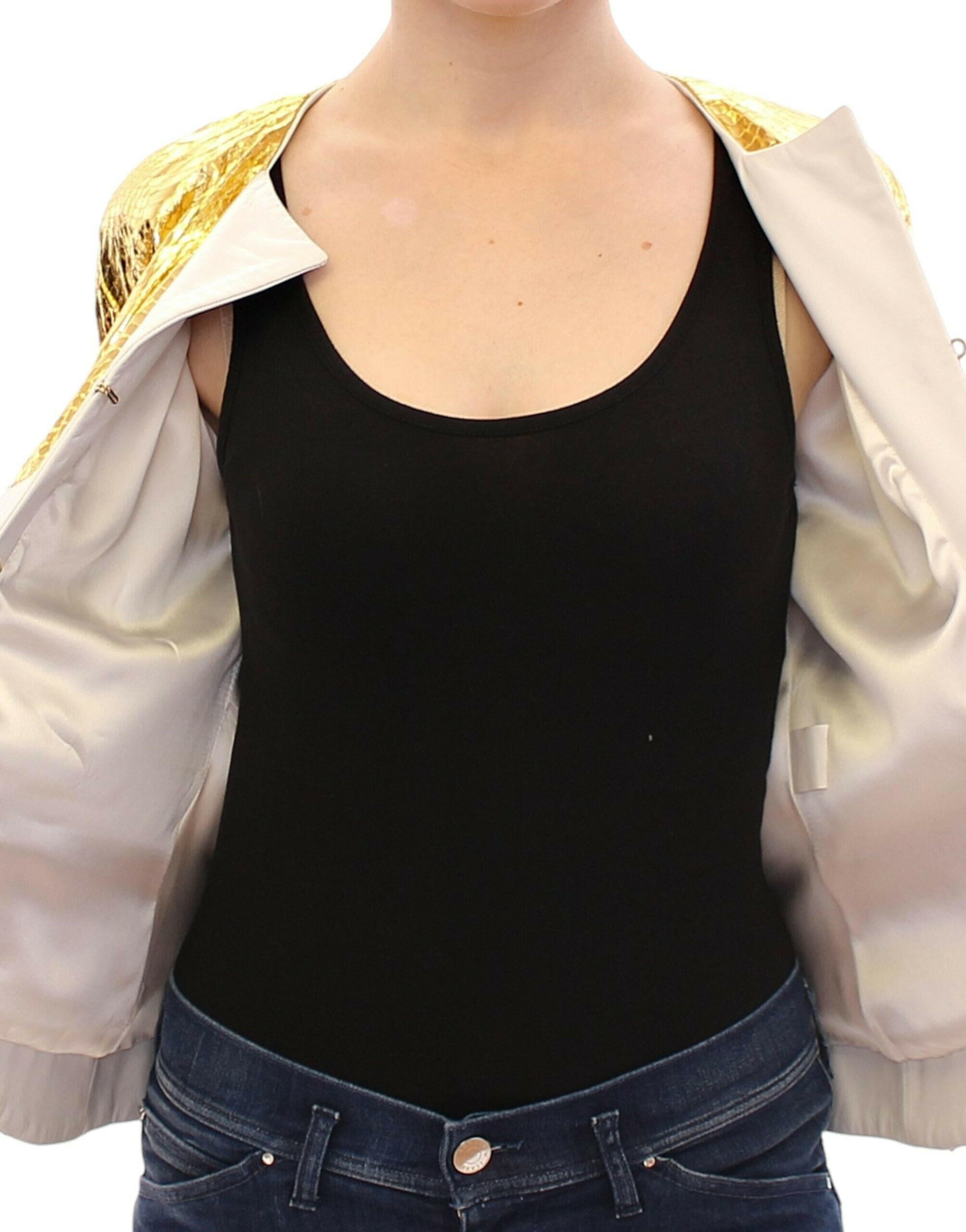 Vladimiro Gioia White Gold Purple Leather Jacket -   -  Vladimiro Gioia.