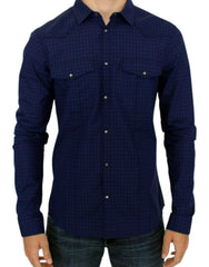 Costume National Blue checkered cotton shirt -   -  Costume National.