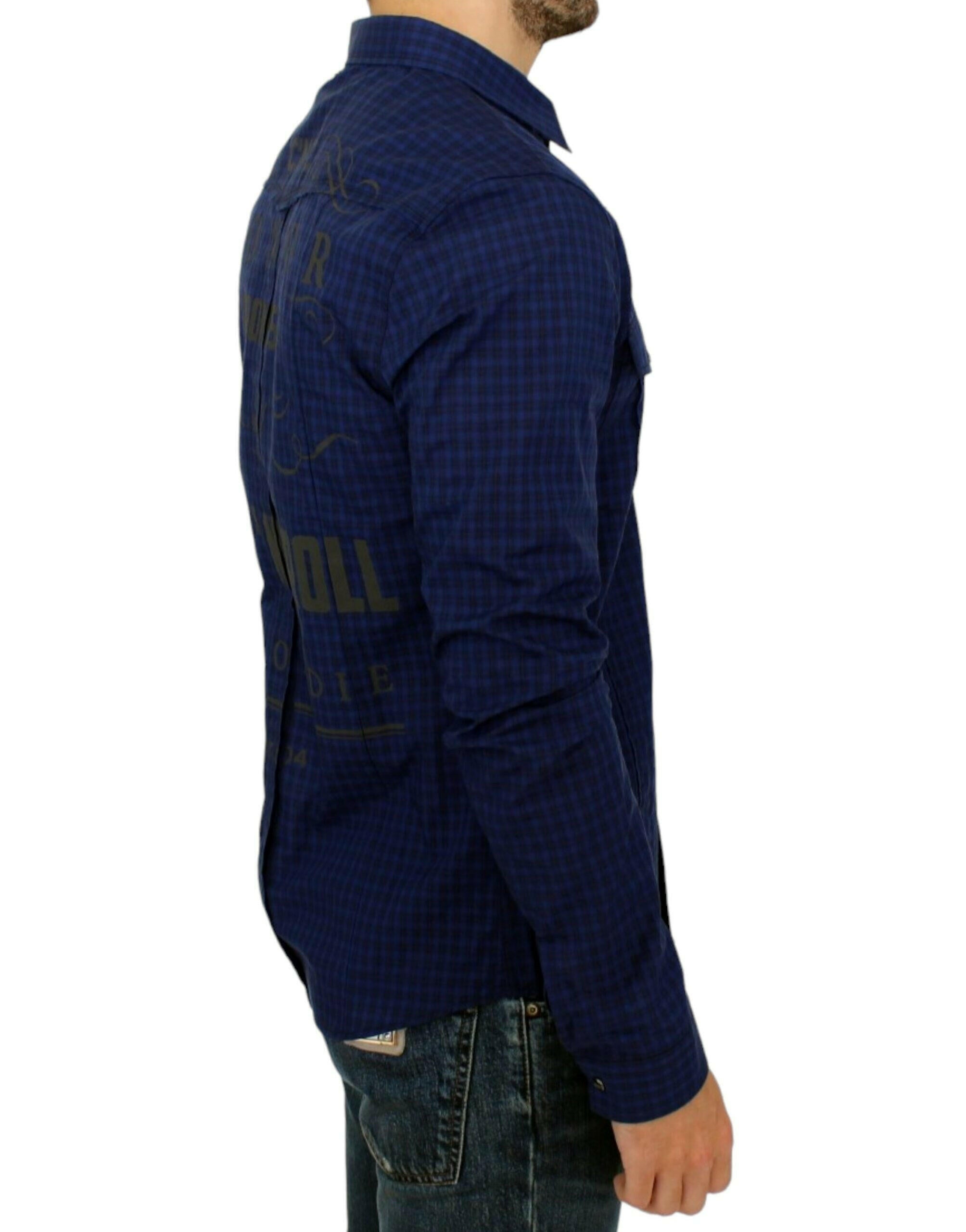 Costume National Blue checkered cotton shirt -   -  Costume National.