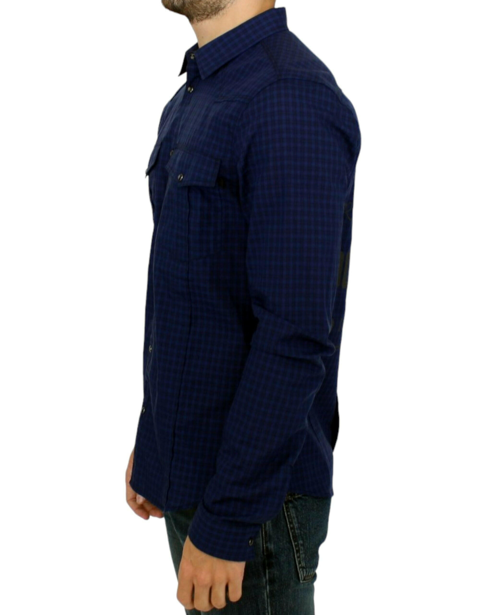 Costume National Blue checkered cotton shirt -   -  Costume National.