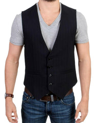 Costume National Black striped cotton casual vest -  Vests for Men Suits -  Costume National.