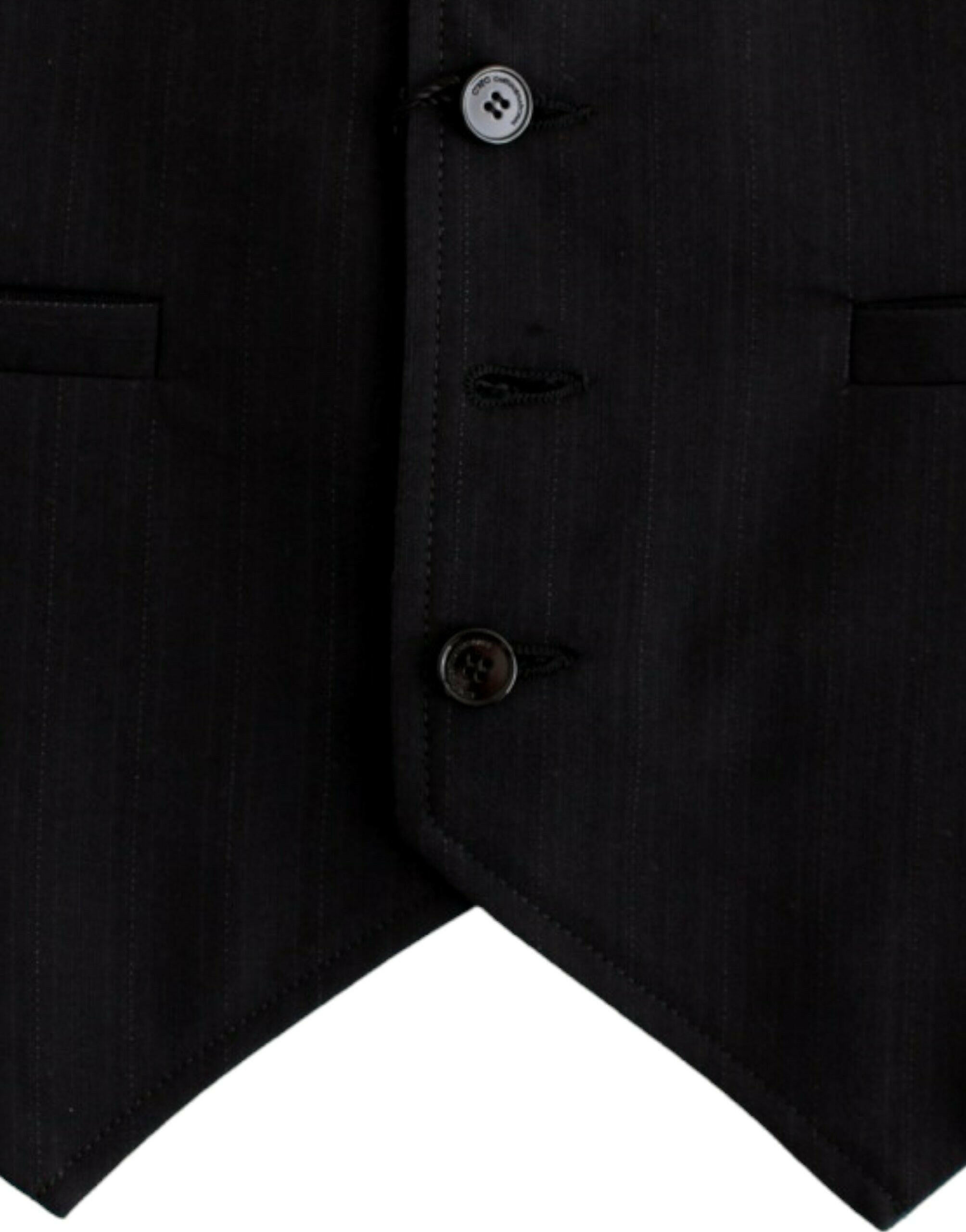 Costume National Black striped cotton casual vest -  Vests for Men Suits -  Costume National.