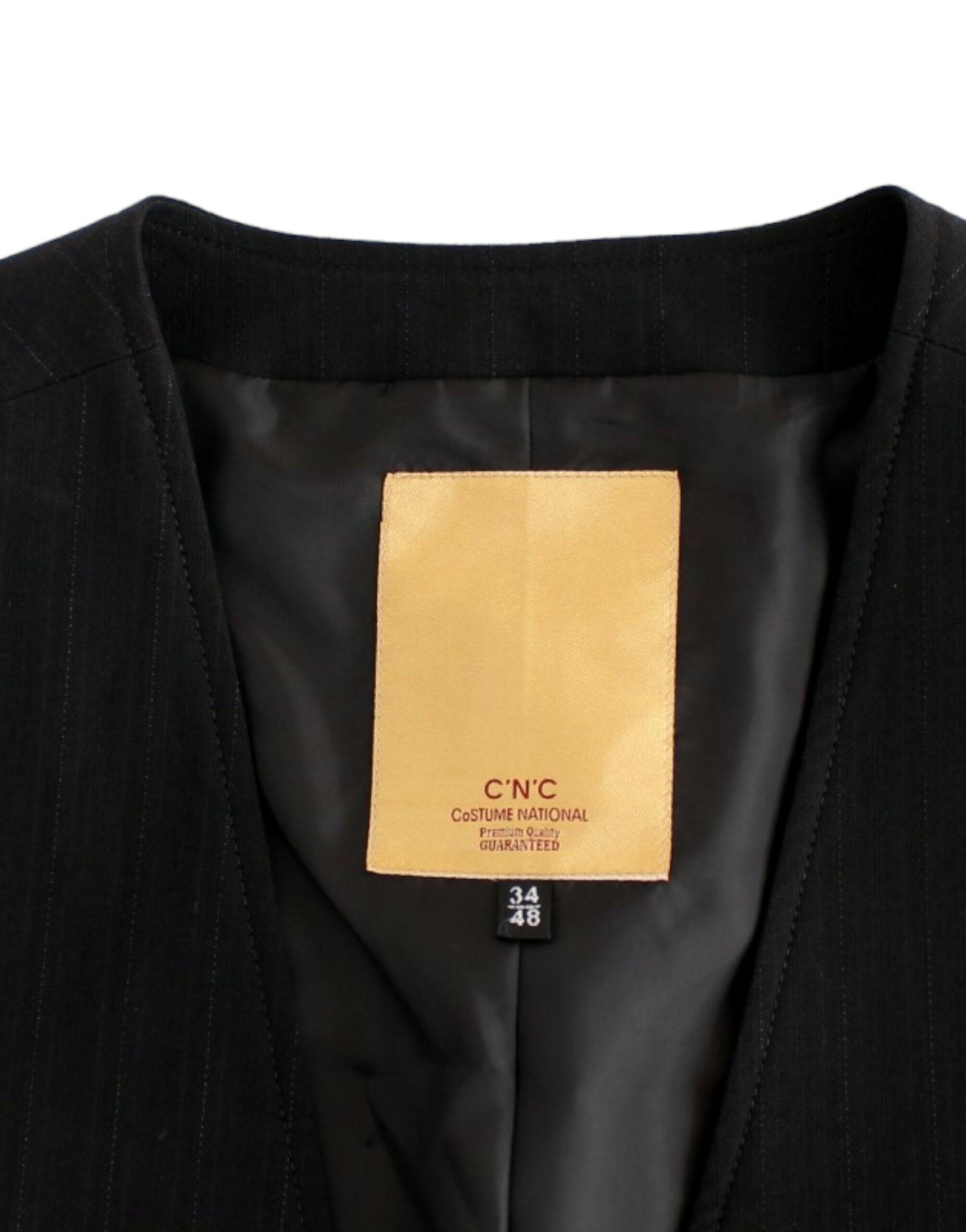 Costume National Black striped cotton casual vest -  Vests for Men Suits -  Costume National.