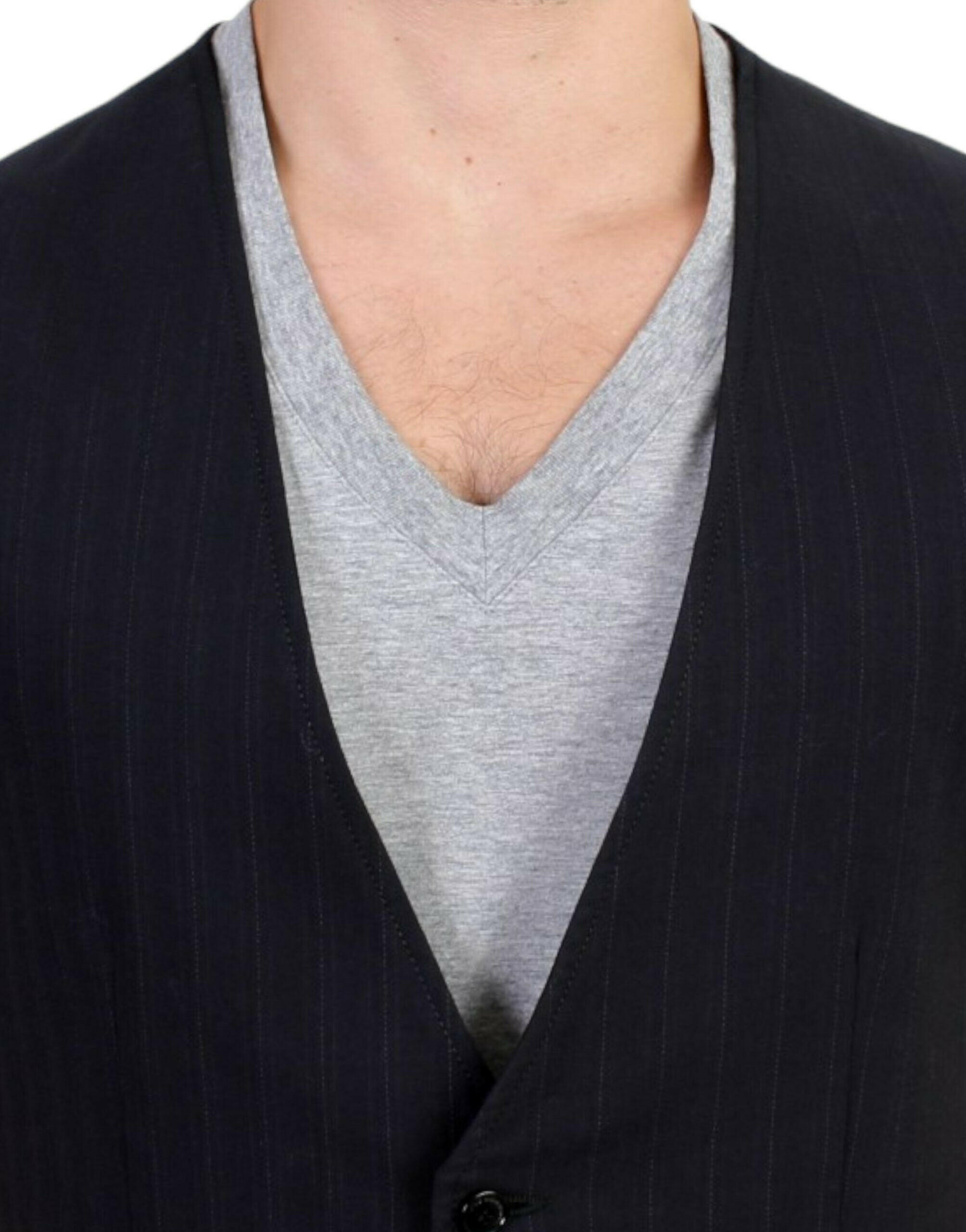 Costume National Black striped cotton casual vest -  Vests for Men Suits -  Costume National.