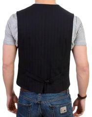 Costume National Black striped cotton casual vest -  Vests for Men Suits -  Costume National.