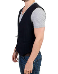 Costume National Black striped cotton casual vest -  Vests for Men Suits -  Costume National.