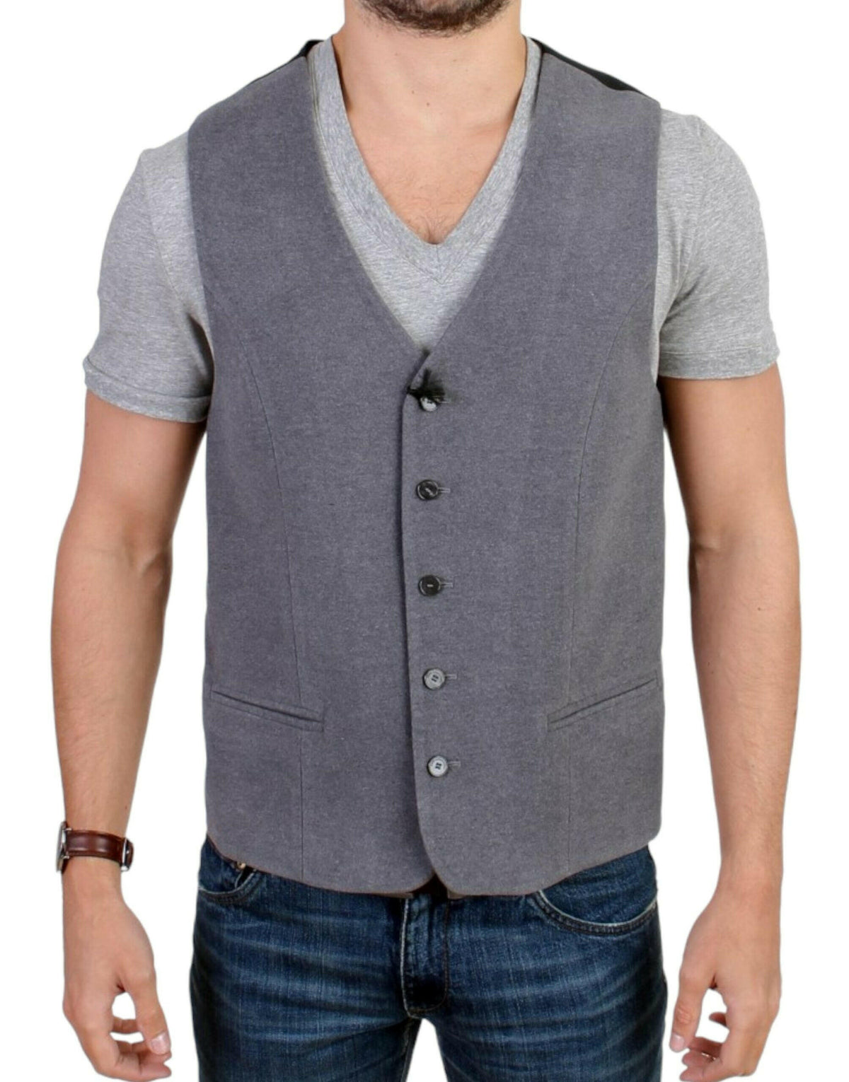 Costume National Gray cotton blend casual vest -  Vests for Men Suits -  Costume National.