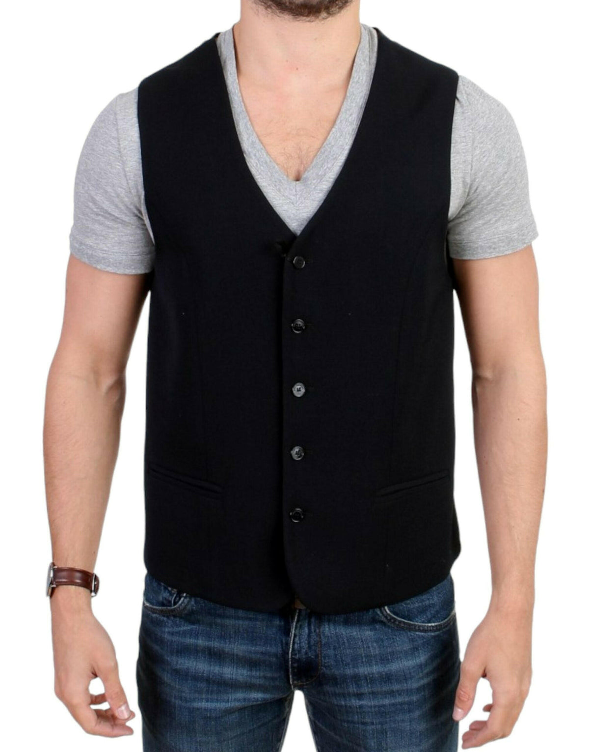Costume National Black wool blend casual vest -  Vests for Men Suits -  Costume National.