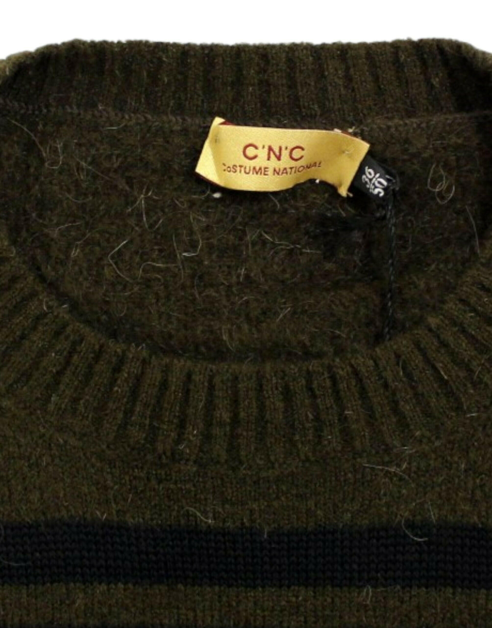 Costume National Brown striped crewneck sweater -   -  Costume National.