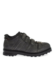 Dolce & Gabbana Gray Leather Ankle Strap Shoes Boots -   -  Dolce & Gabbana.